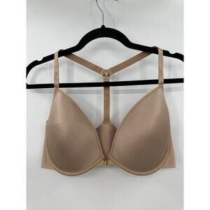 Thirdlove 24/7 Classic Racerback Nude Beige Front Clasp Bra Size 36E 36DD